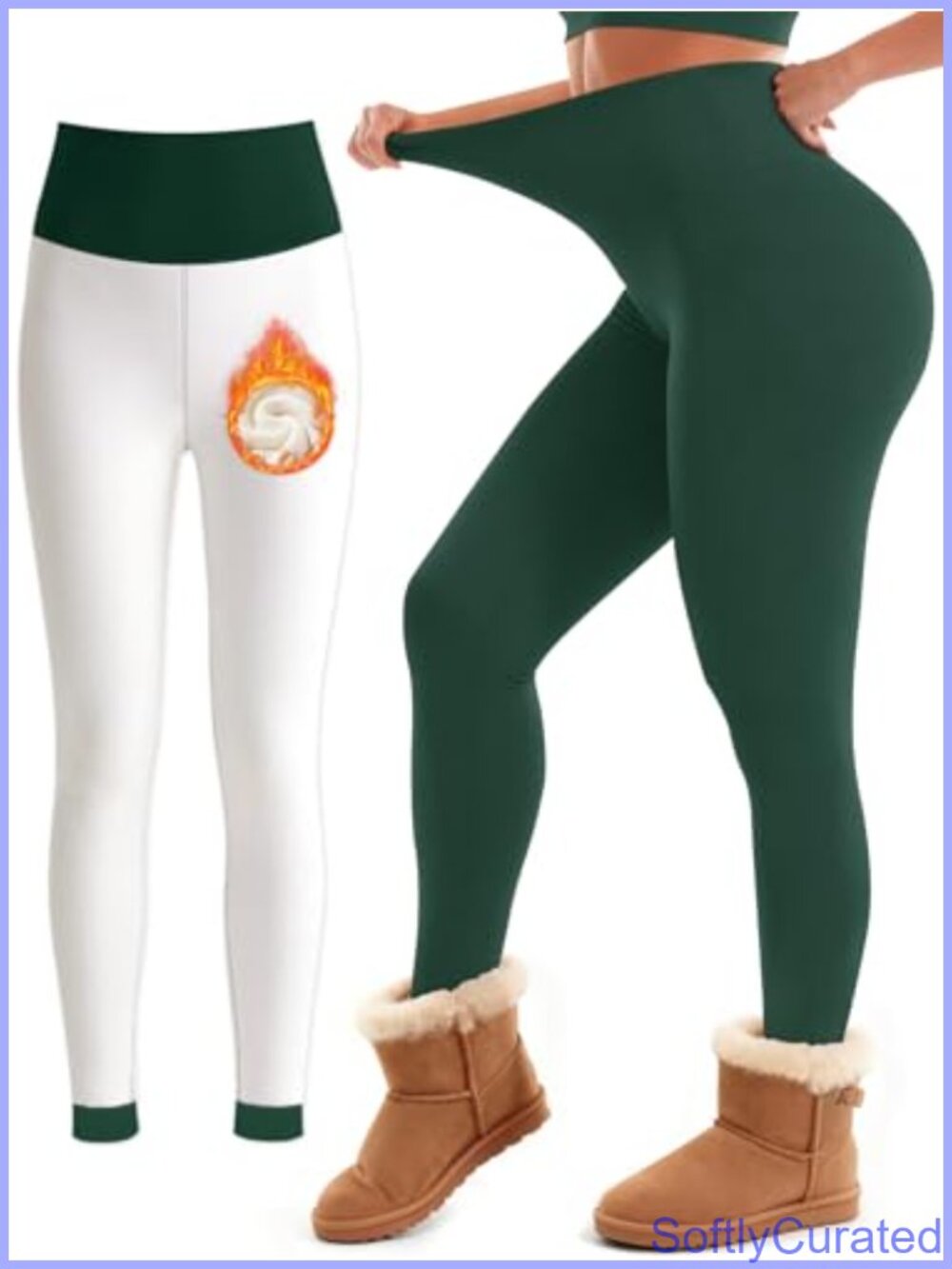 Fleece Lined Leggings High Waisted Winter Thermal Yoga Pants Tummy Control